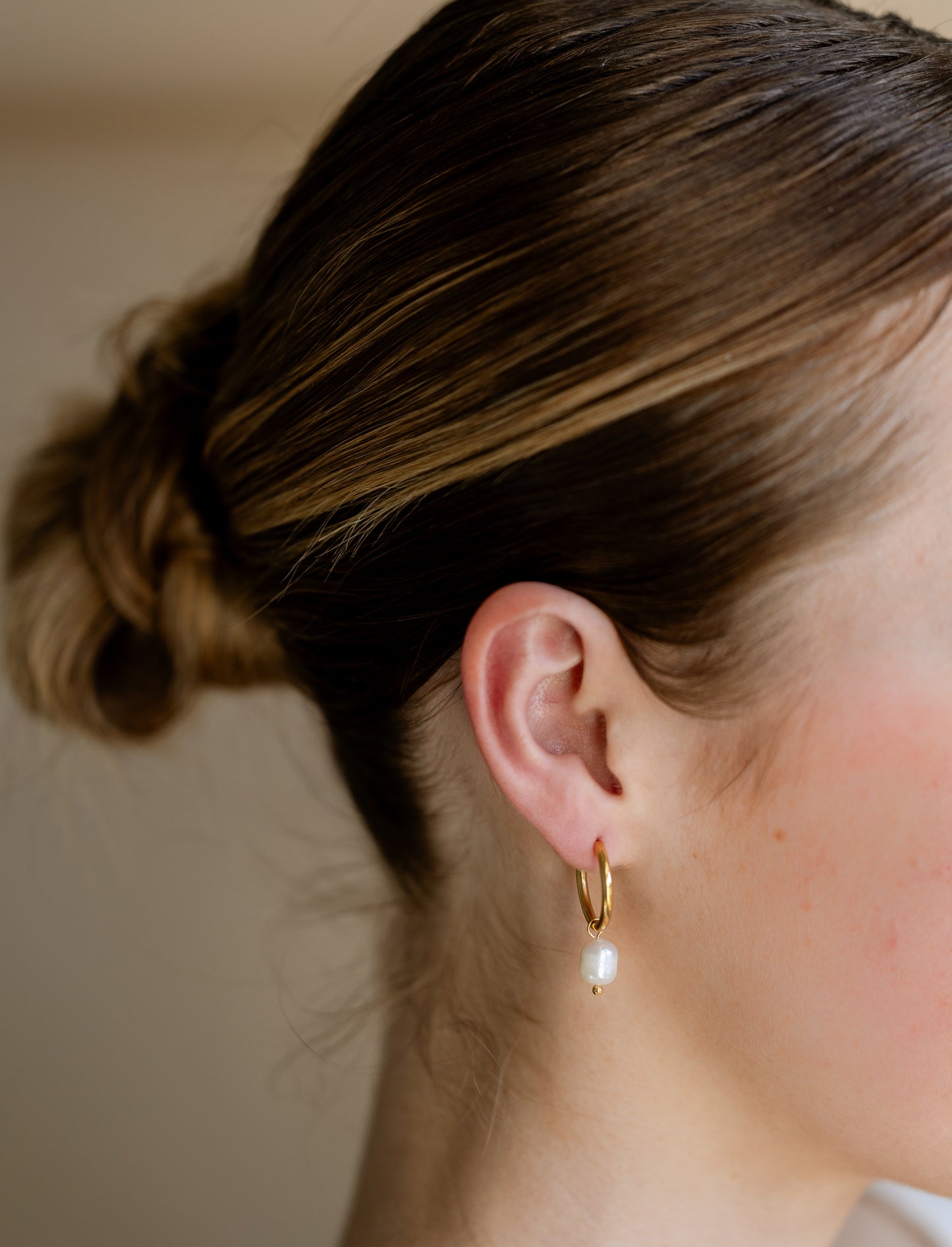 Pearl Charm Hoops