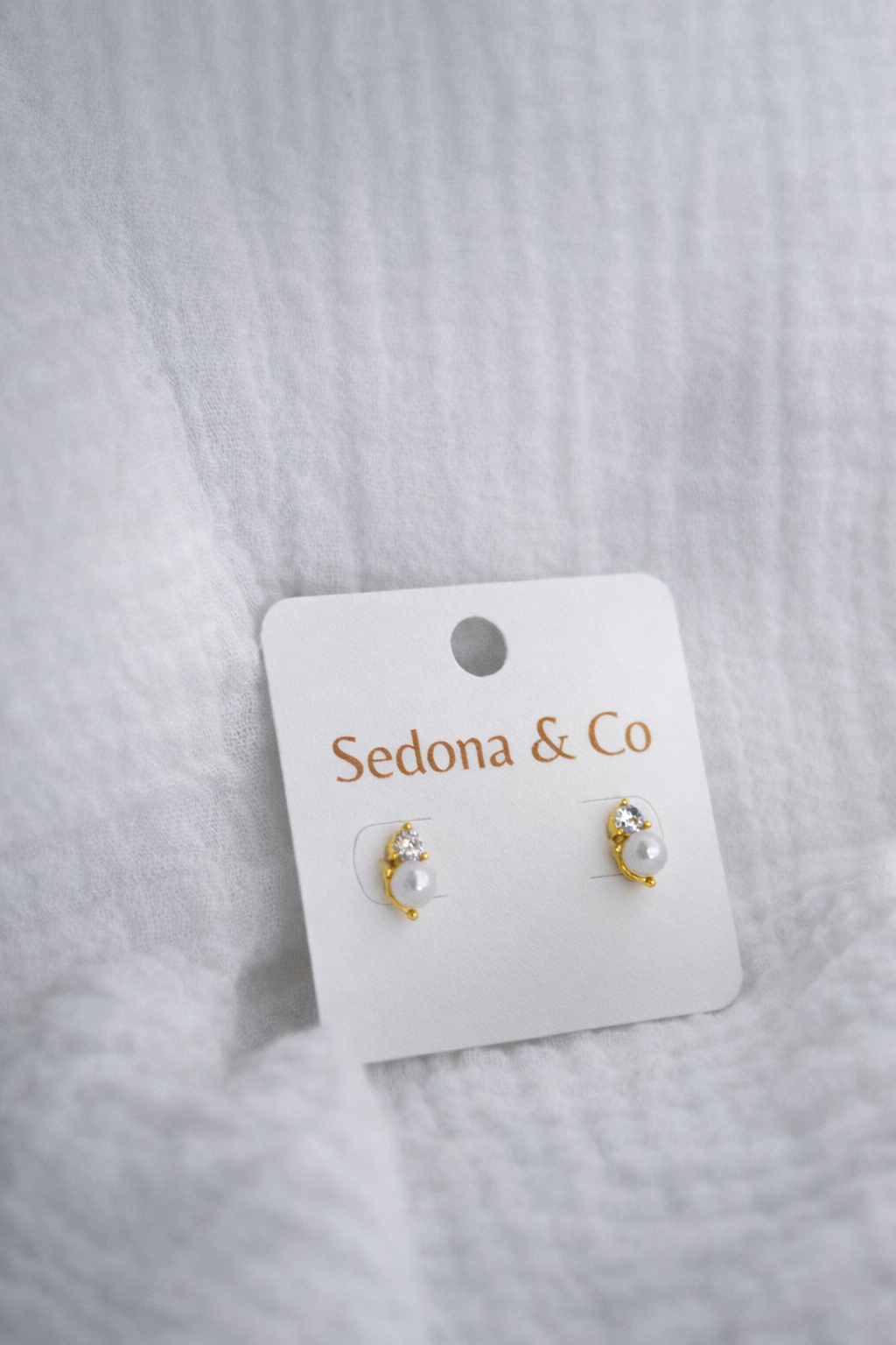CZ Pearl Screw Backs pair