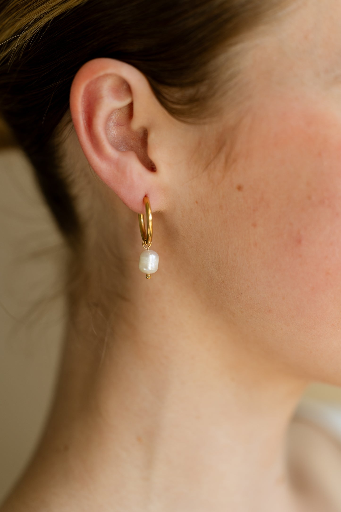 Pearl Charm Hoops