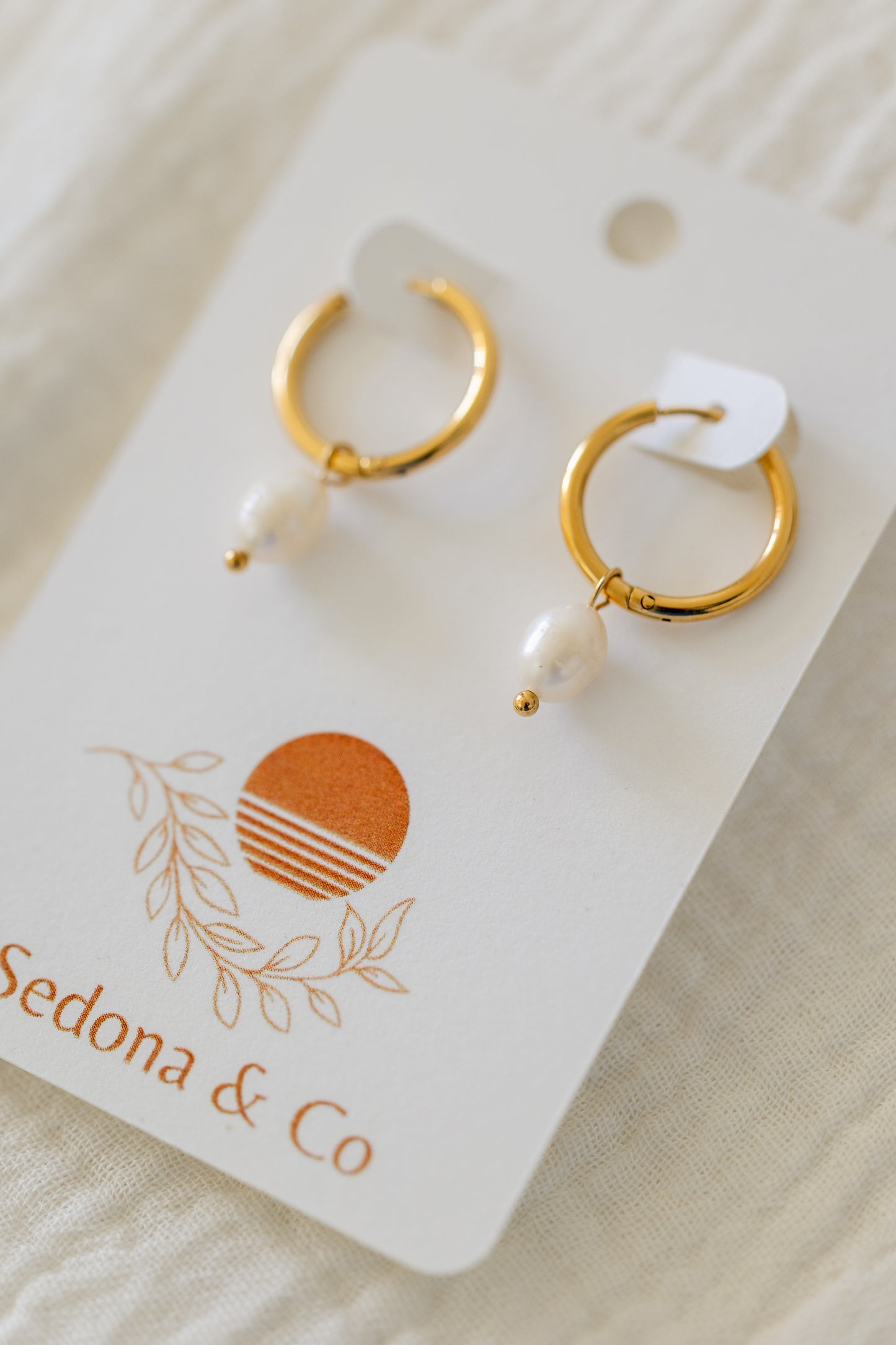 Pearl Charm Hoops