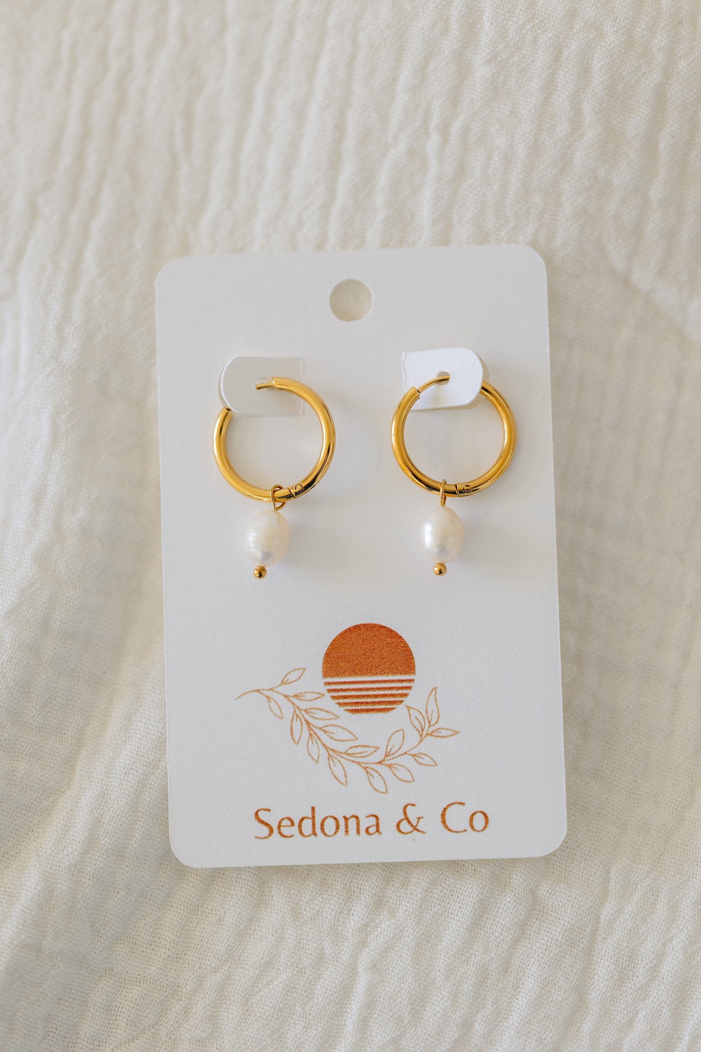 Pearl Charm Hoops