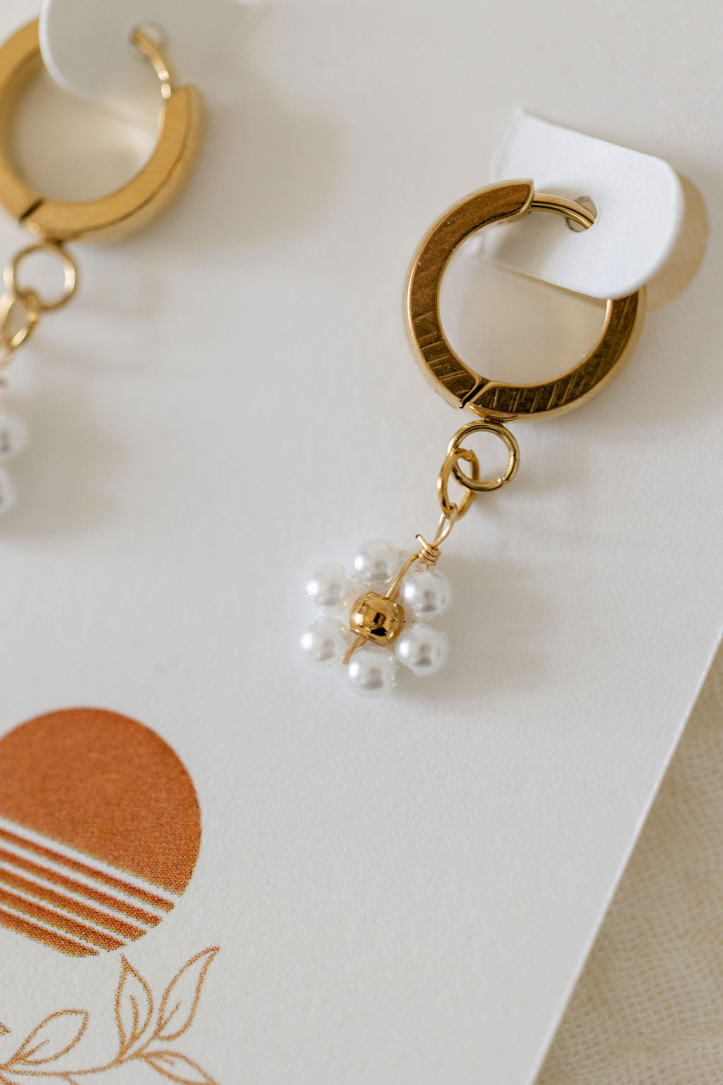 Floral Huggie Hoops