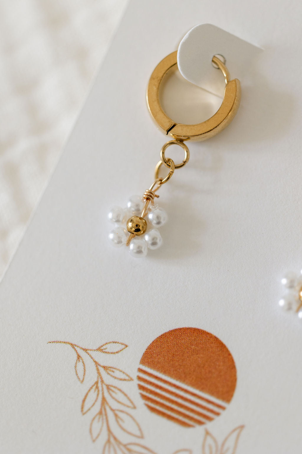 Floral Huggie Hoops