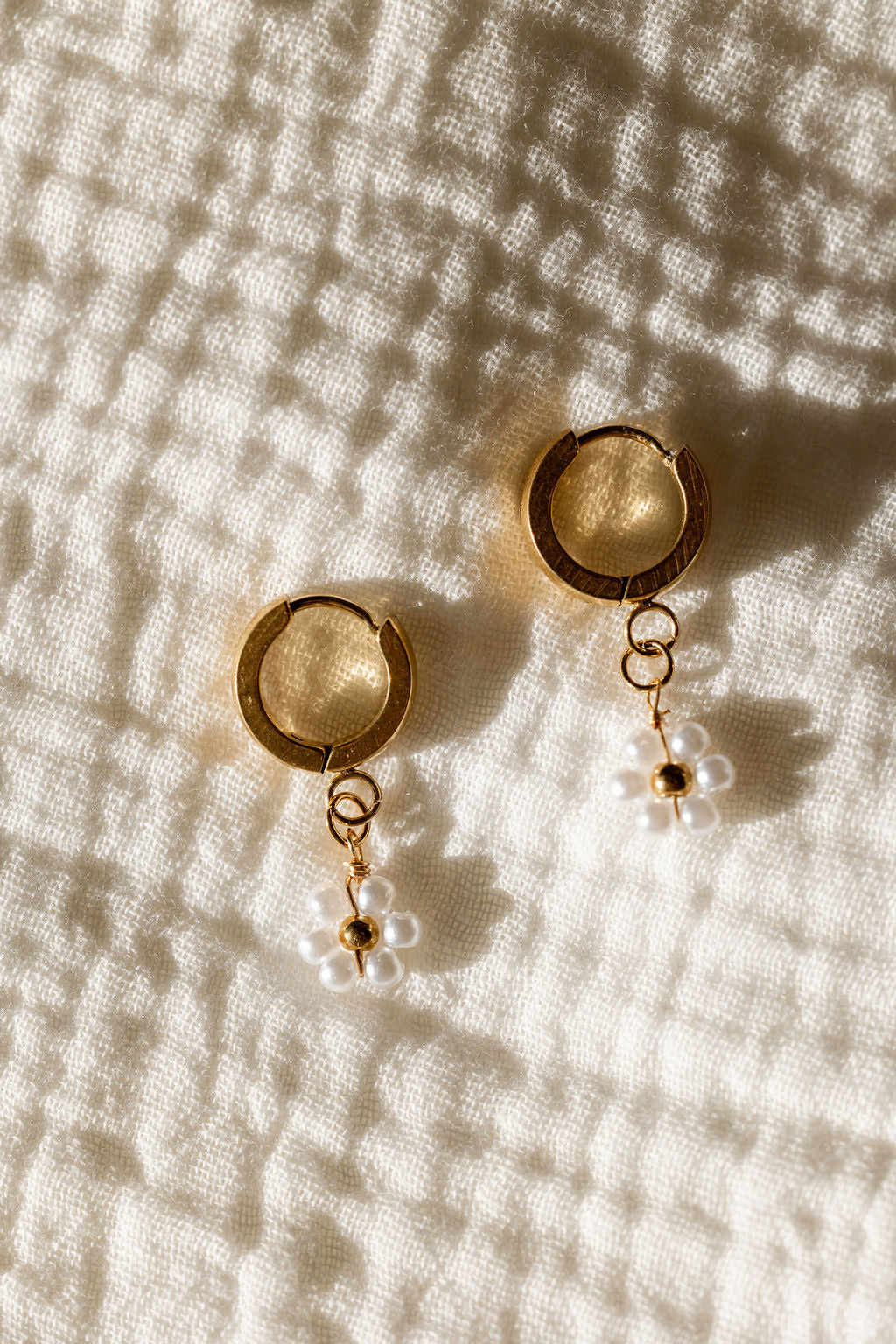Floral Huggie Hoops