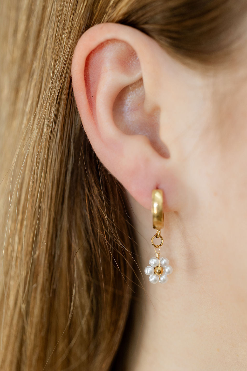 Floral Huggie Hoops