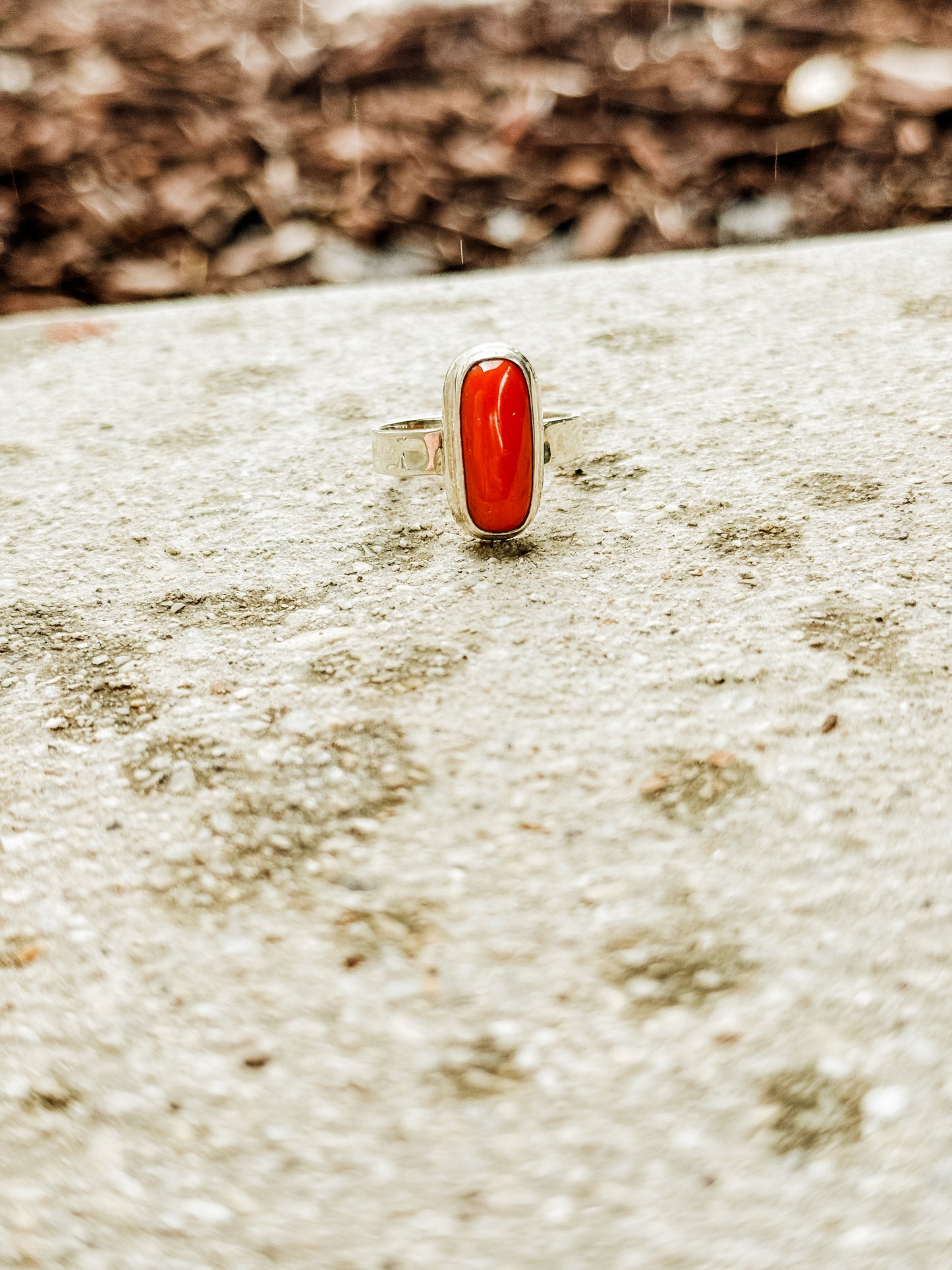Hammered Band Red Coral size 8