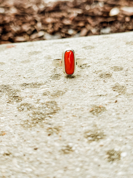 Hammered Band Red Coral size 8