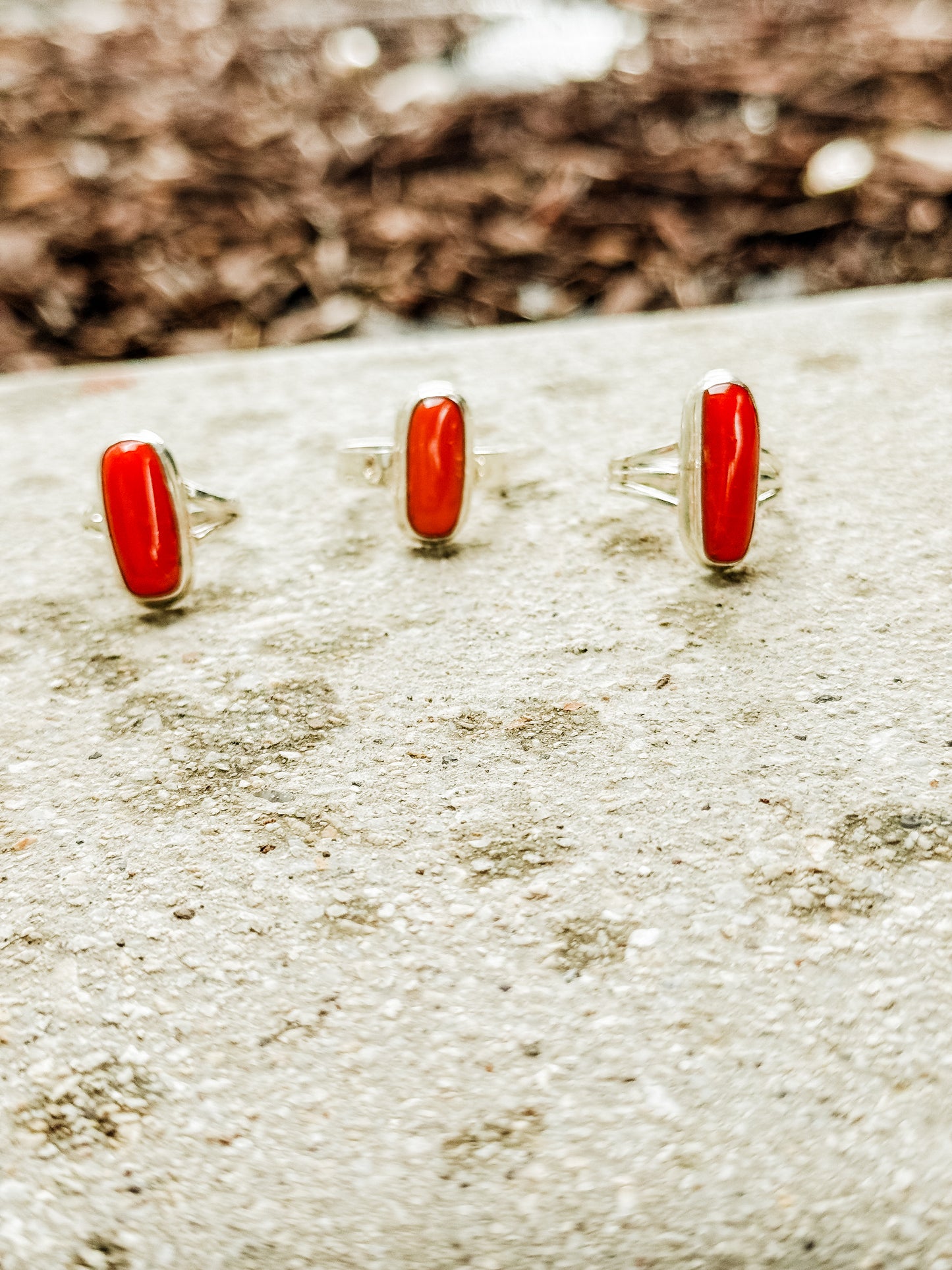 Hammered Band Red Coral size 8