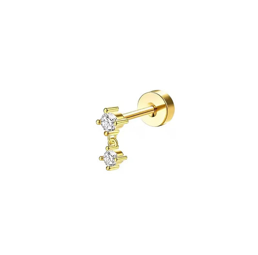 CZ Dangle Screw Backs pair