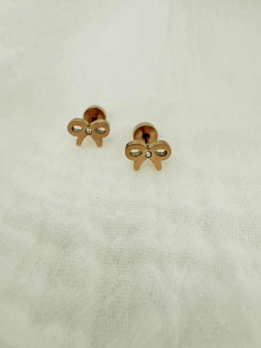 CZ Bow Flat Back Studs